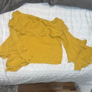 Strapless Bell Sleeve Blouse